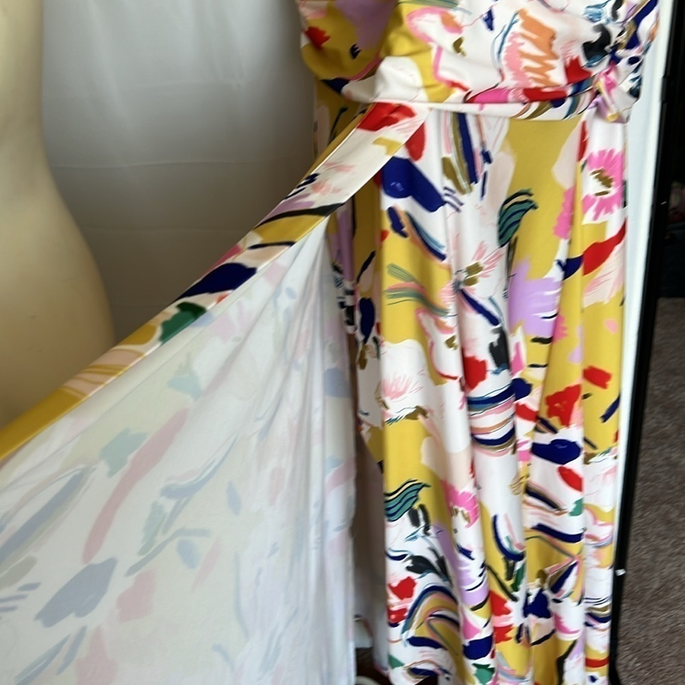 ISLE by Melis Kozan Floral High-Low Wrap Style Maxi Dress - Picture 9 of 9